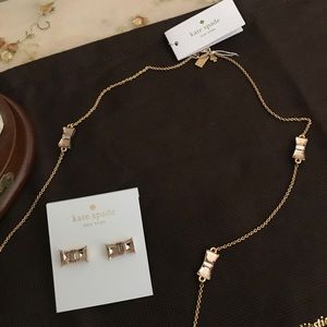NWT Kate Spade pink bow earrings & necklace. 🛍